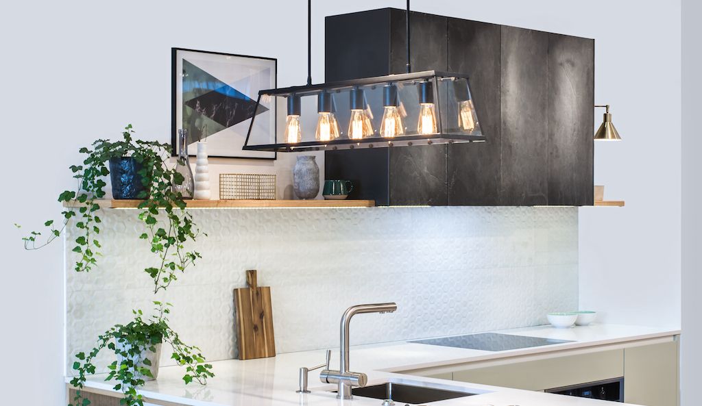 light fixtures over kitchen sink