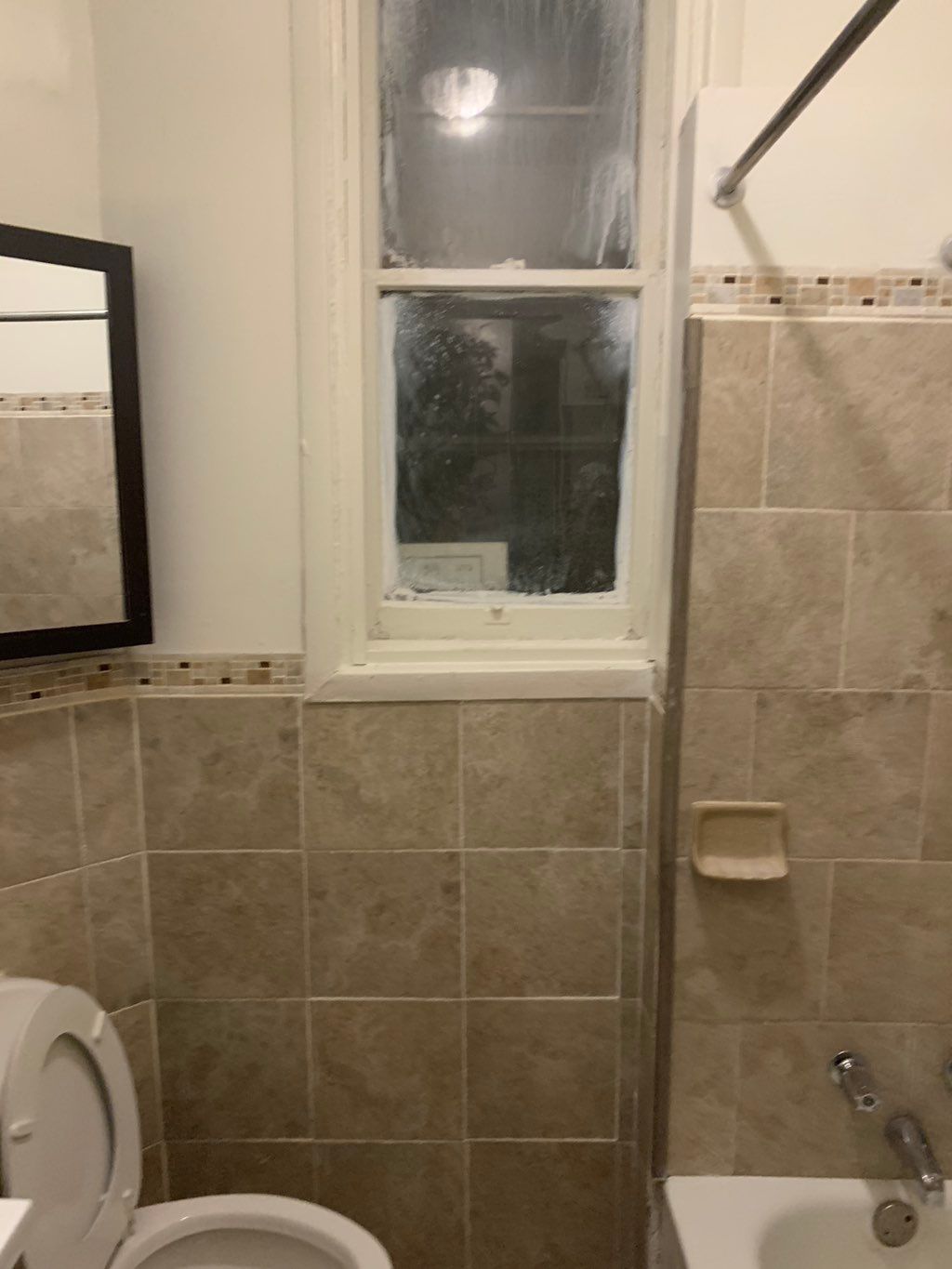 Wash down bathroom, window seal