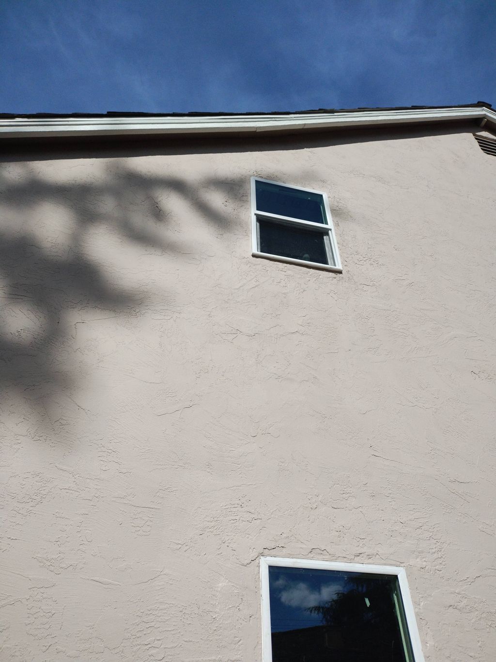 match stucco texture and touch up paint. we do eve
