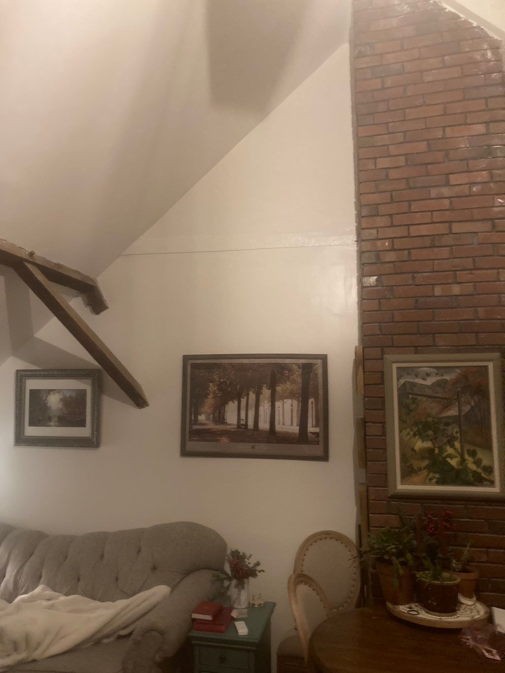 I plastered and painted and hung the pictures 
