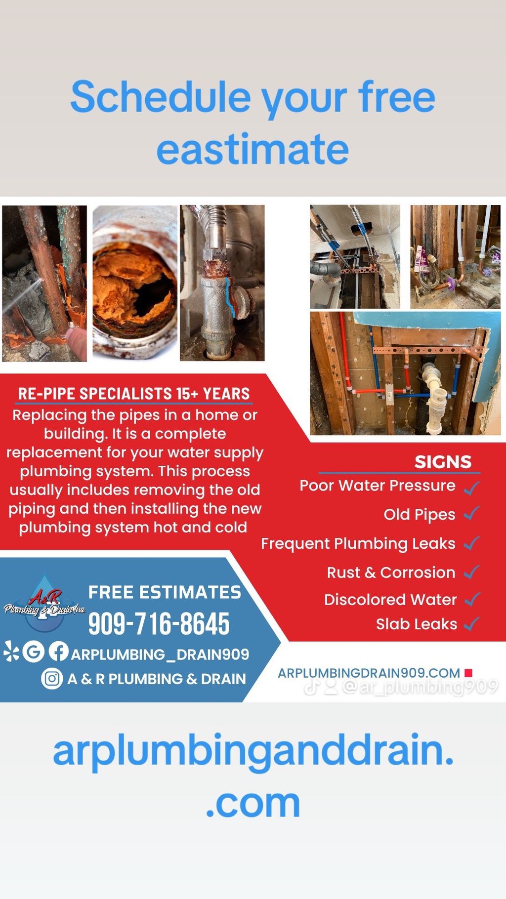 Plumbing Pipe Installation or Replacement