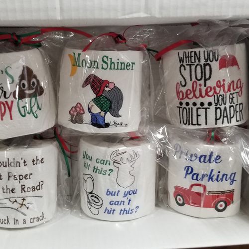 Gag Gift Embroidered Toilet Paper