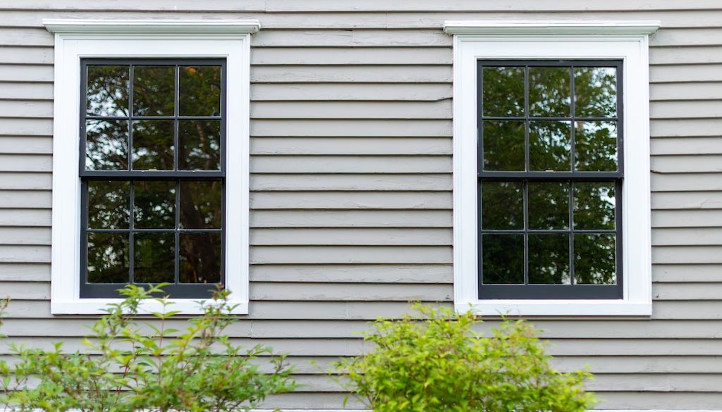 closeup of white window capping or cladding