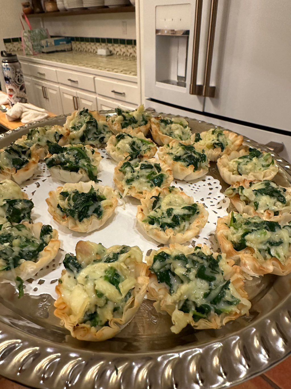 Spinach, parmesan and artichoke phyllo cups