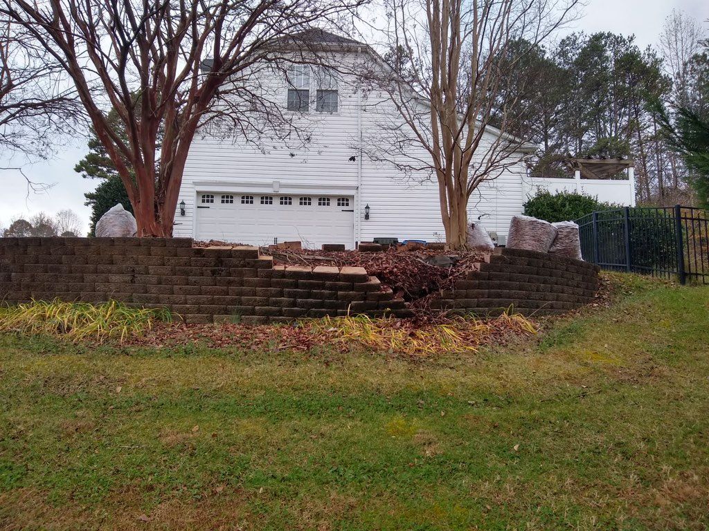 About 1/3 of the retaining wall had fallen