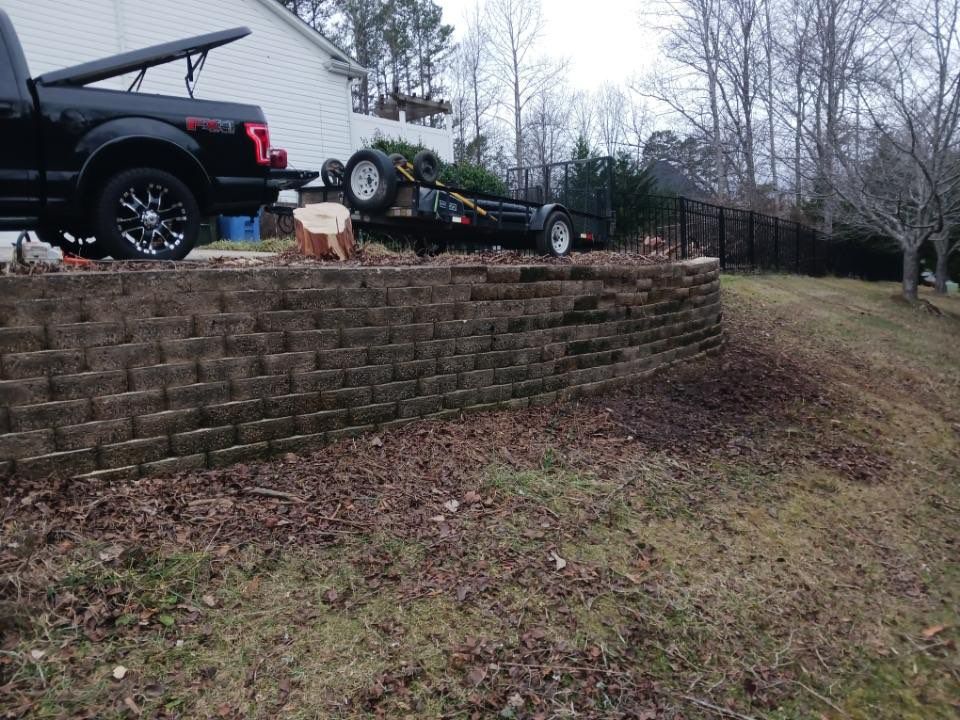 Wall built back and crape myrtles removed 