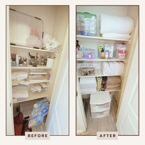 Linen closet - BEFORE & AFTER