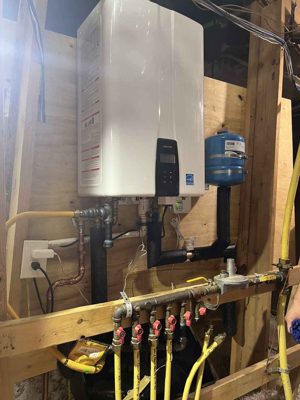 Tankless water heater installation.