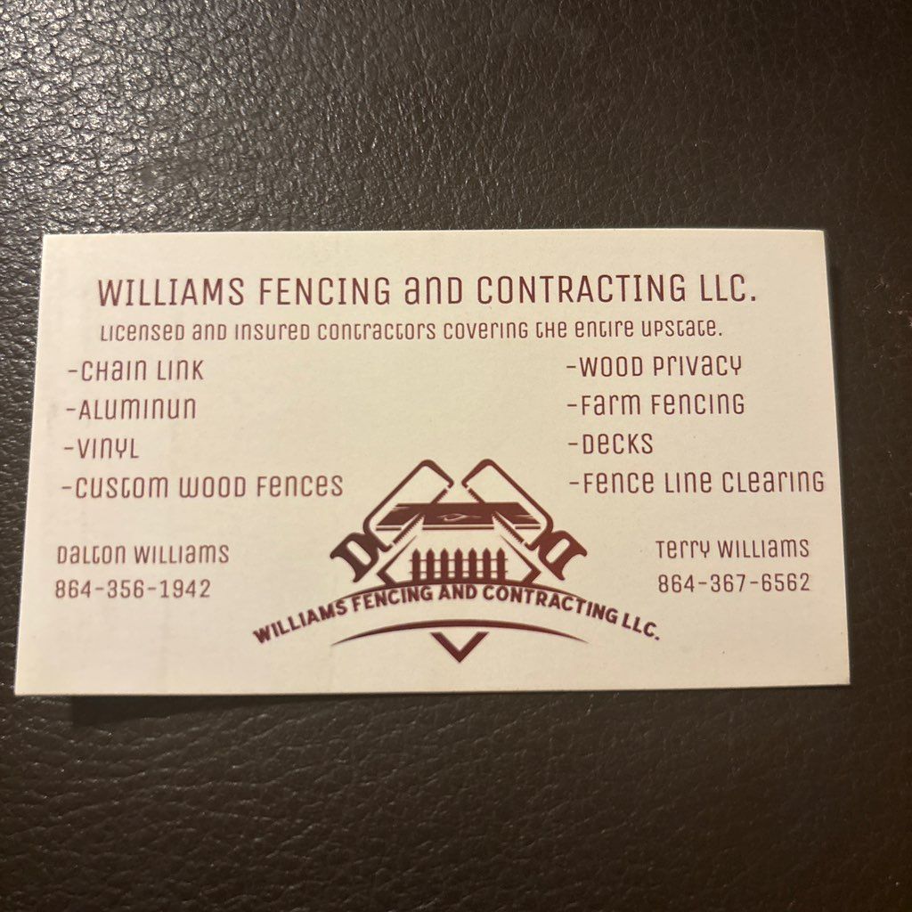 Williams Fencing and Contracting LLC.