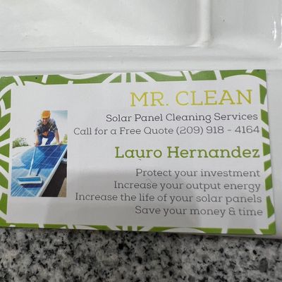 Avatar for Mr. Clean solar panels cleaning services