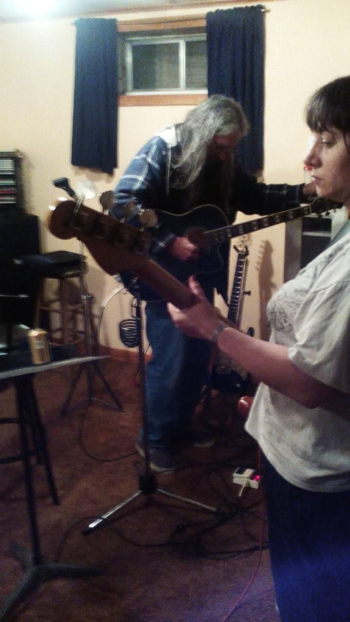 Me playing bass guitar jamming with my dad Patrick