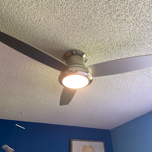 did a great job removing my old ceiling fan and in