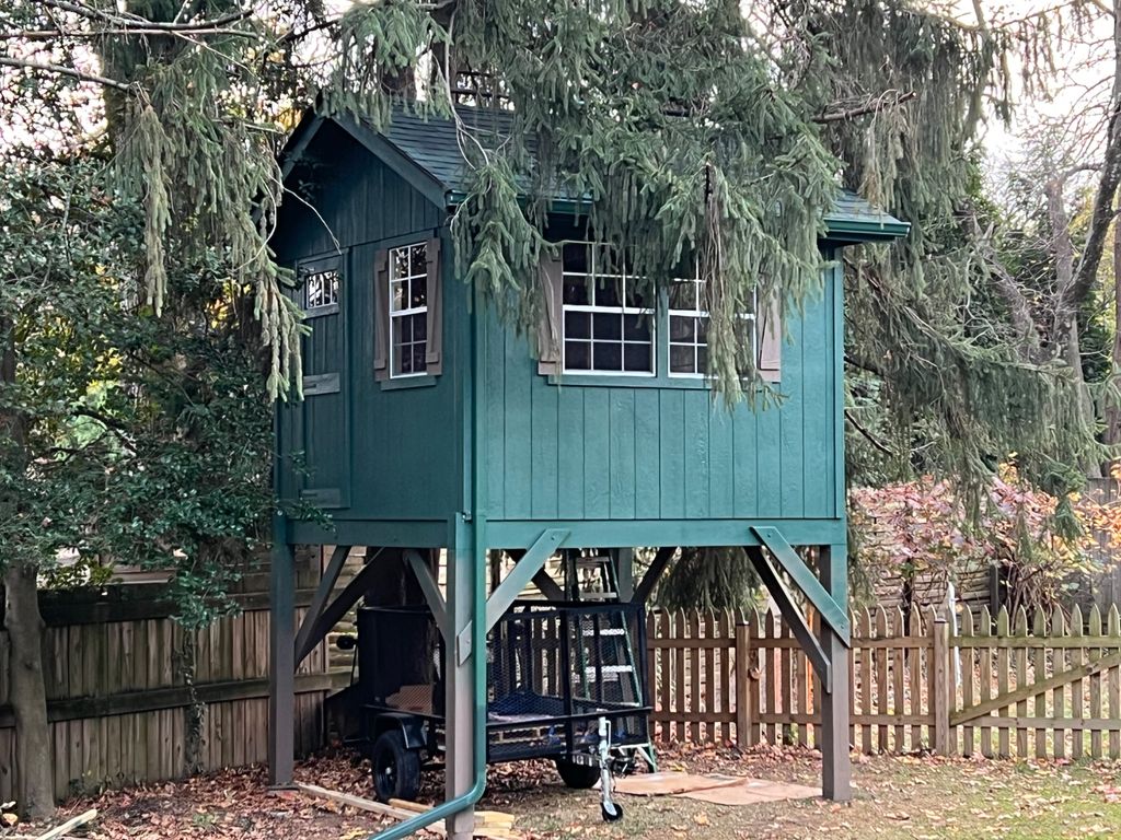 Jhon roofing put a shingle roof on a treehouse I b