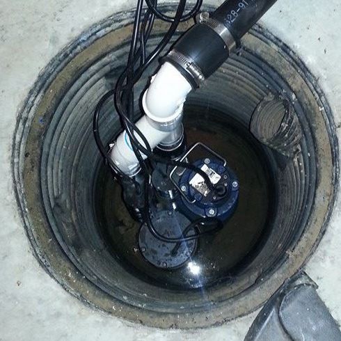 Main sump pump with battery backup sump pump