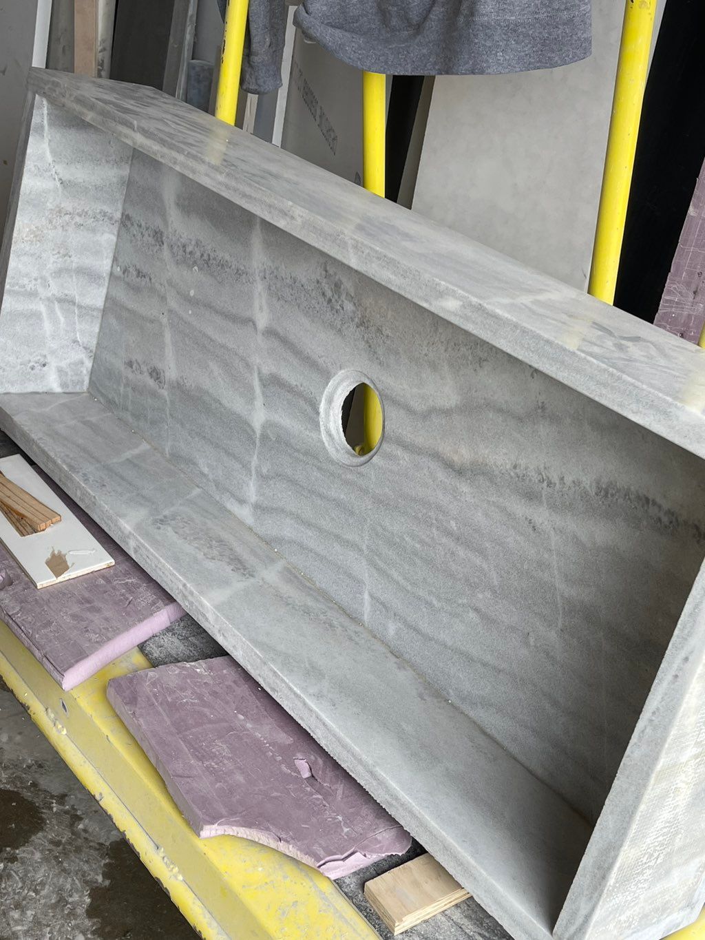 Custom in house solid stone sink