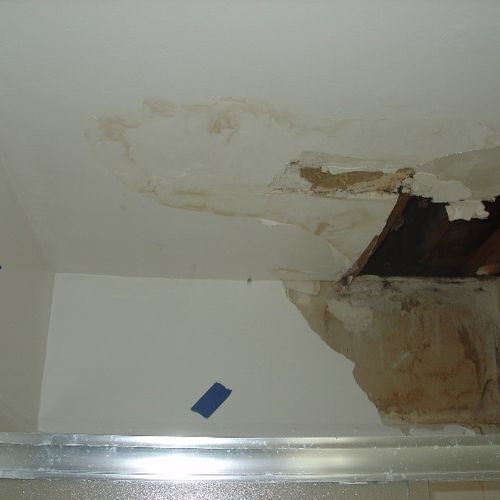 Moisture mapping of ceiling after water damage and