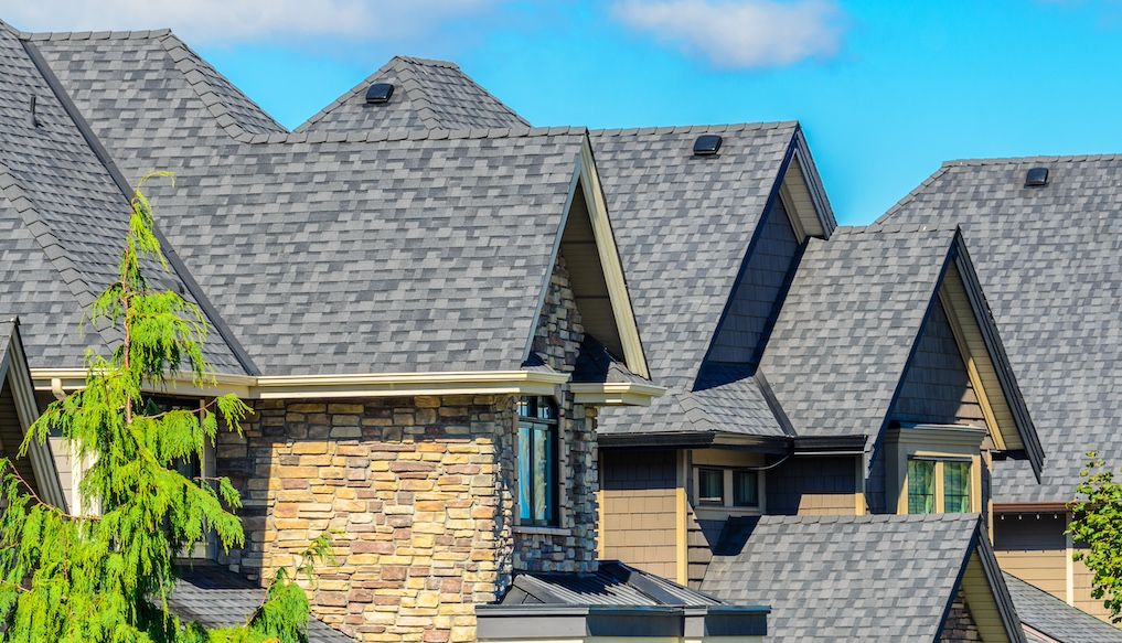 painted roof shingles on house