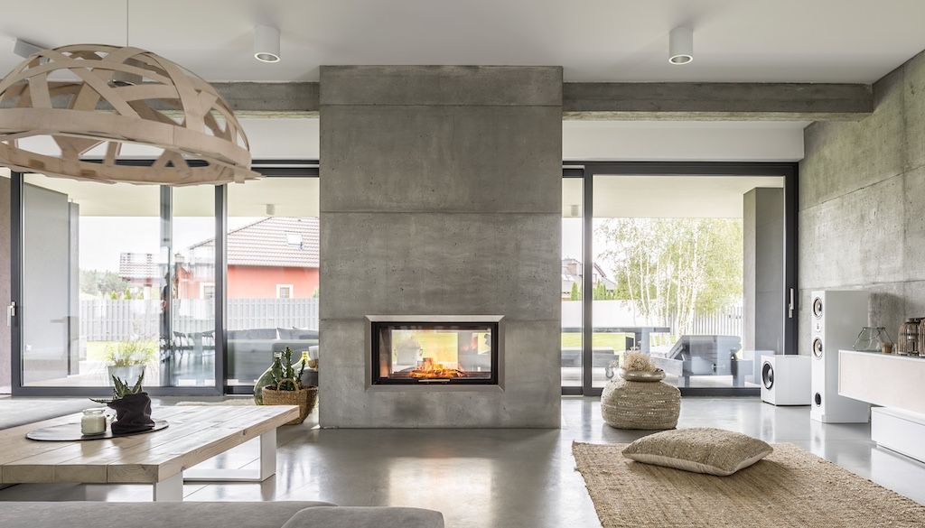 concrete fireplace surround 