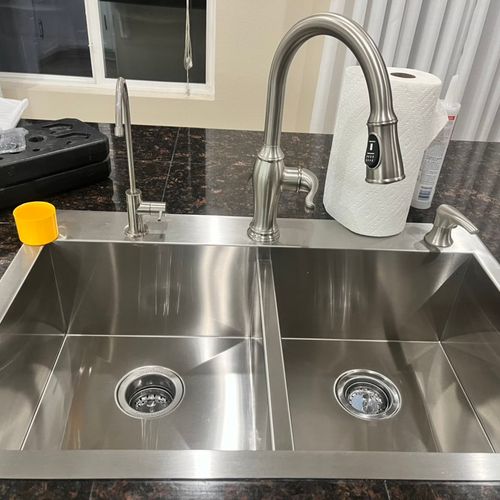 Replaced standard sink with a new stainless steel!