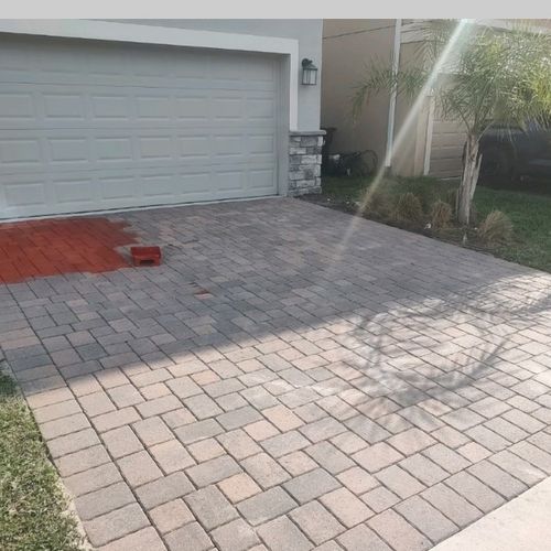 before and after opaque paver sealing