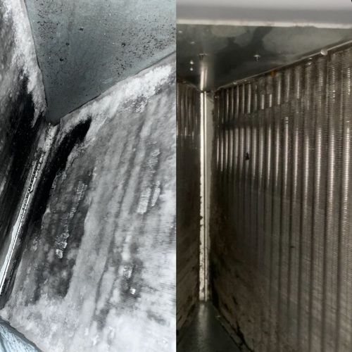 Before and after of a frozen unit