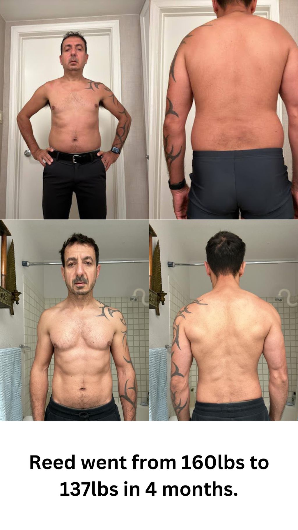 Reed dropped 23lbs in 16 weeks while gaining muscl