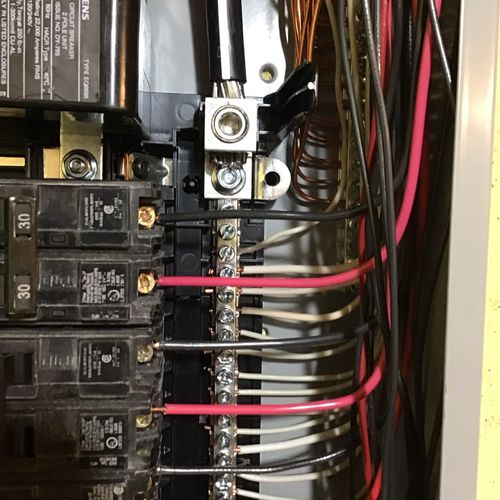 Correct panel wiring