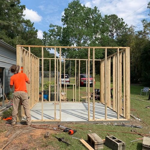 Outdoor shed framing