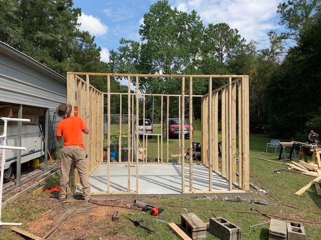 Outdoor shed framing