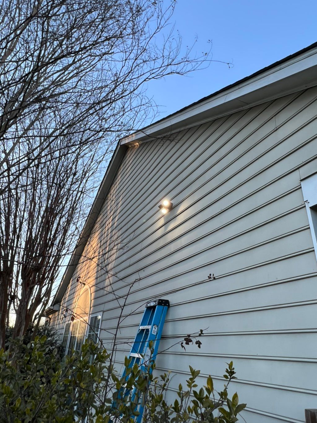Floodlight added to the side of house