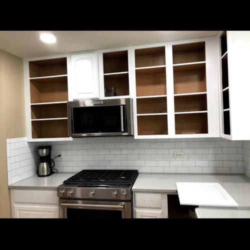 Cabinet paint and tile installation 