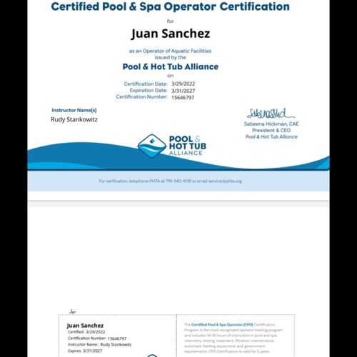 CPO certificate 
