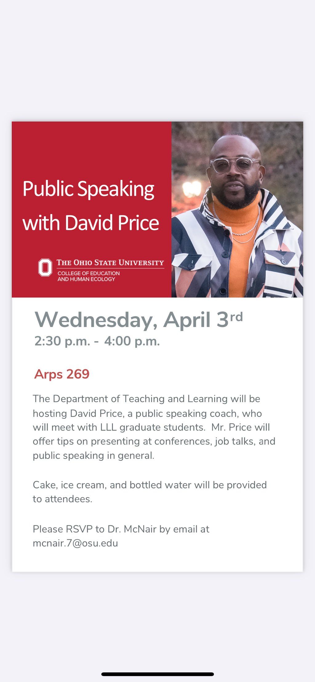 Honored to sharpen the graduate students of Ohio S