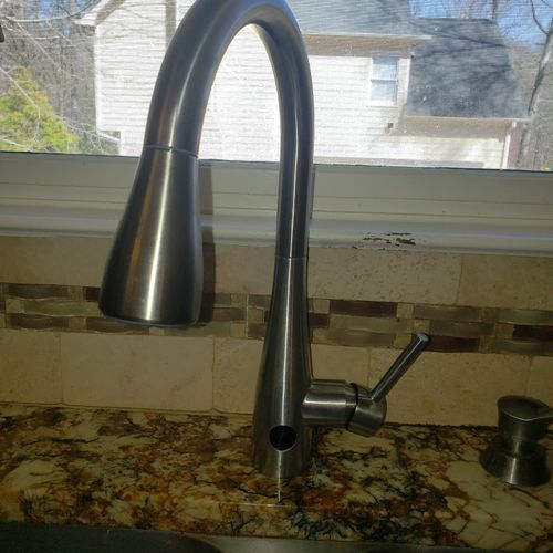 I hired Sab to replace my kitchen faucet, he was p
