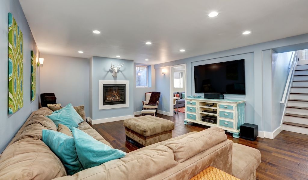 basement remodeling idea: TV room or den