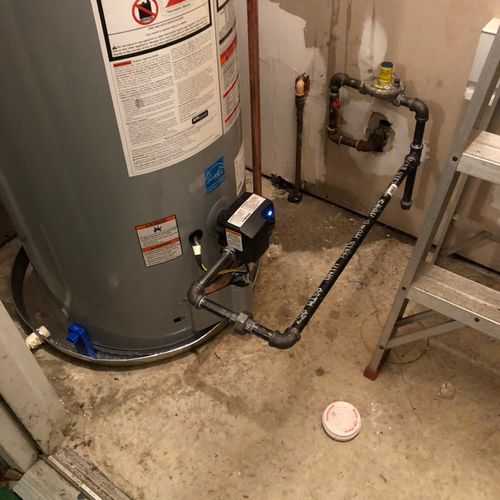 GAS LINE TO NEW WATER HEATER