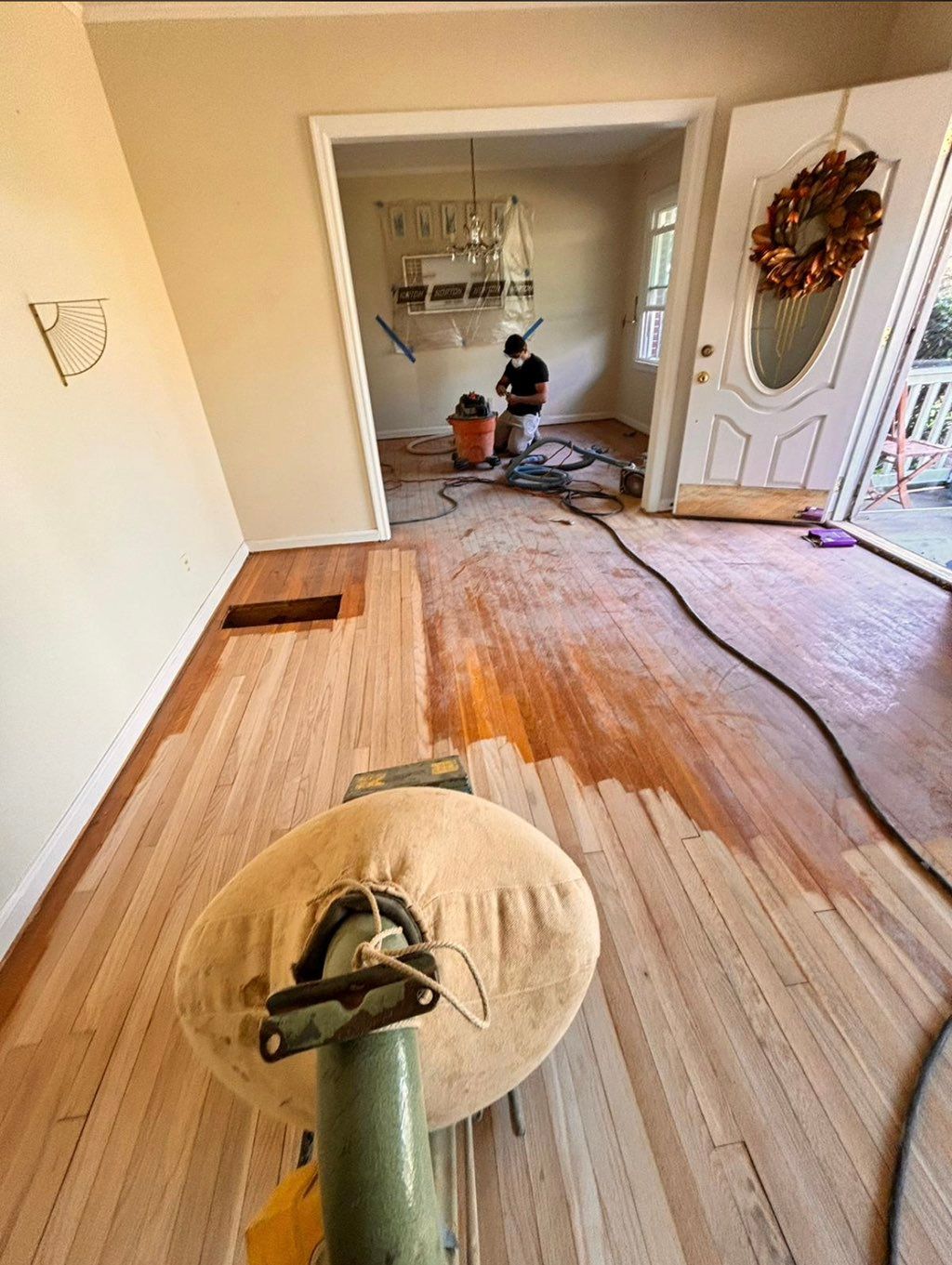 Sanding and refinishing hardwood floors 
