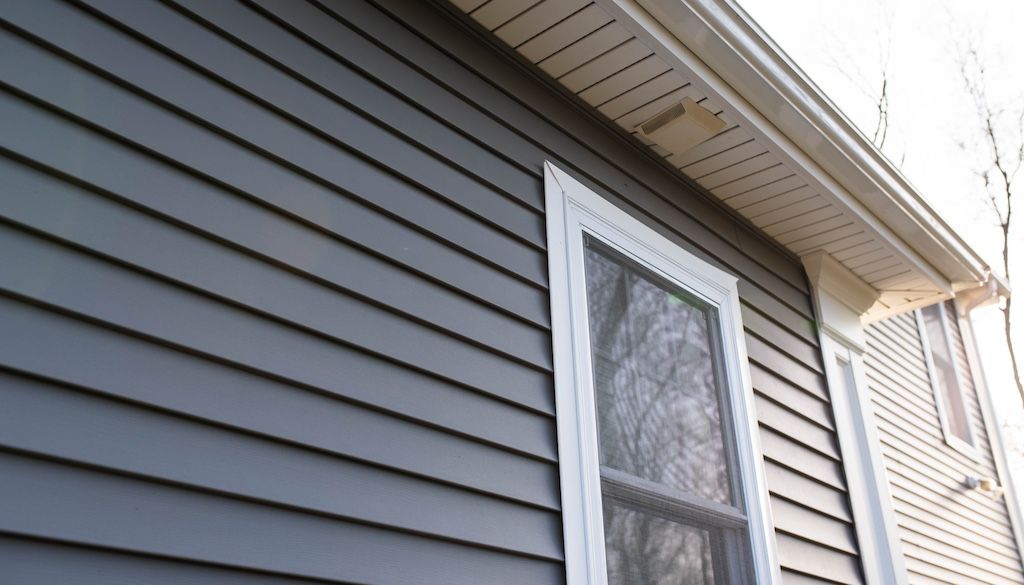 dark grey vinyl siding