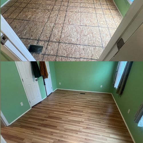 Before and After Flooring install. 