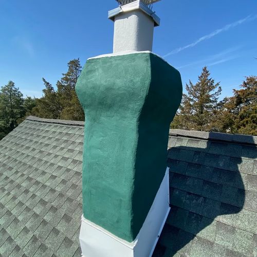 Chimney Repair & Custom EAGLES Green Paint Match M