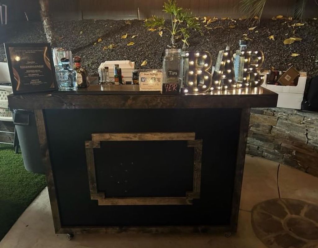 6ft Wooden Bar available to rent 