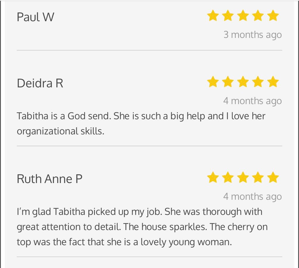Previous client reviews 