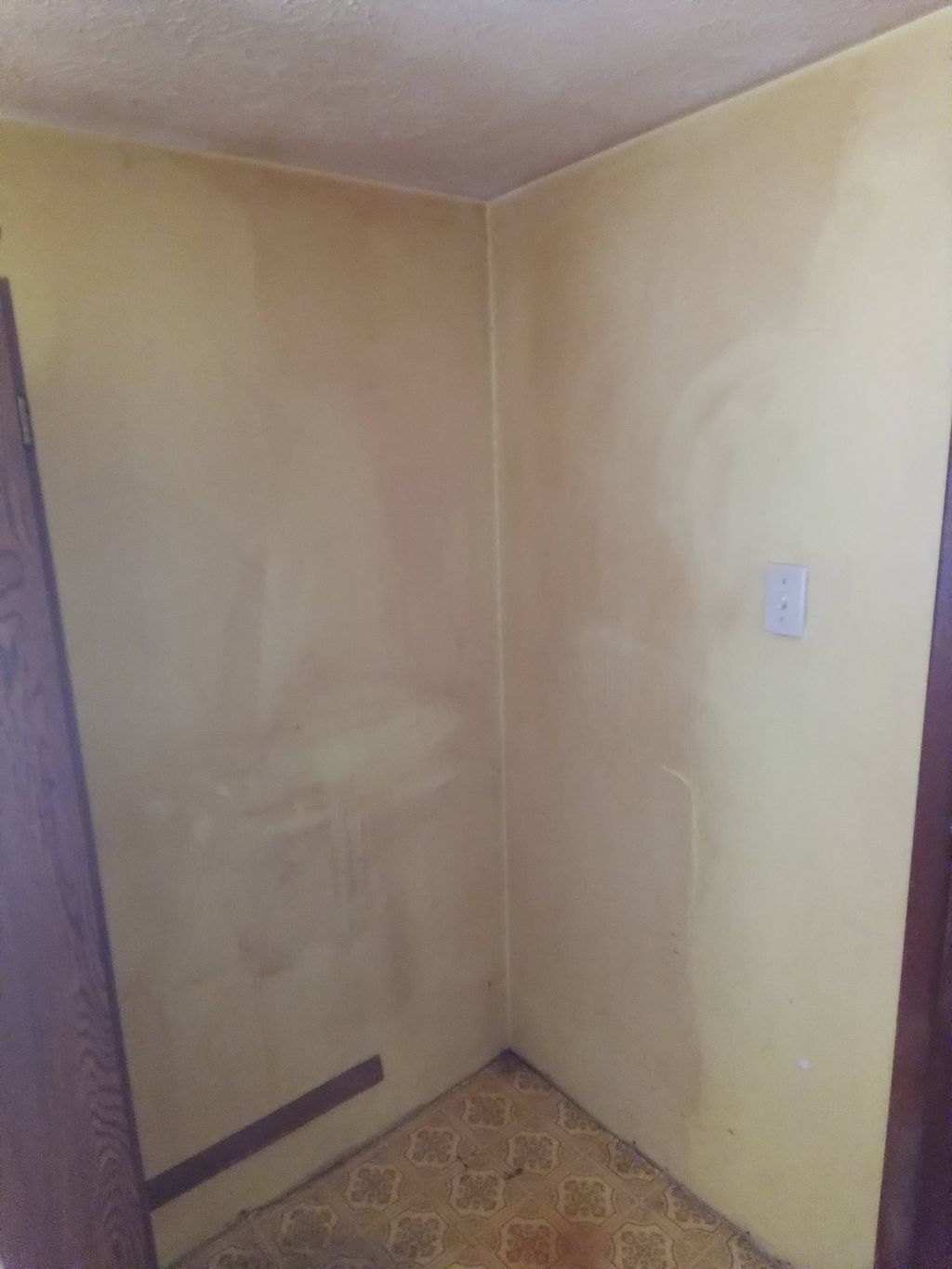smoke stained wall before