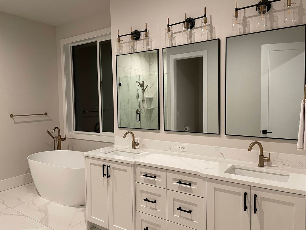 bathroom after cleaning ,recently built house , mo