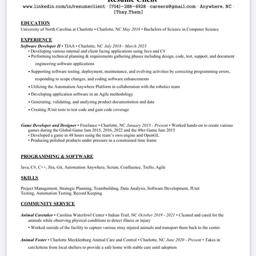 Jai Resume Doctor155 (Entry Level) Pay Later! Huntersville, NC