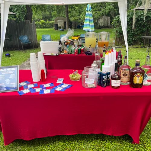 My full set up for an outdoor graduation party I w
