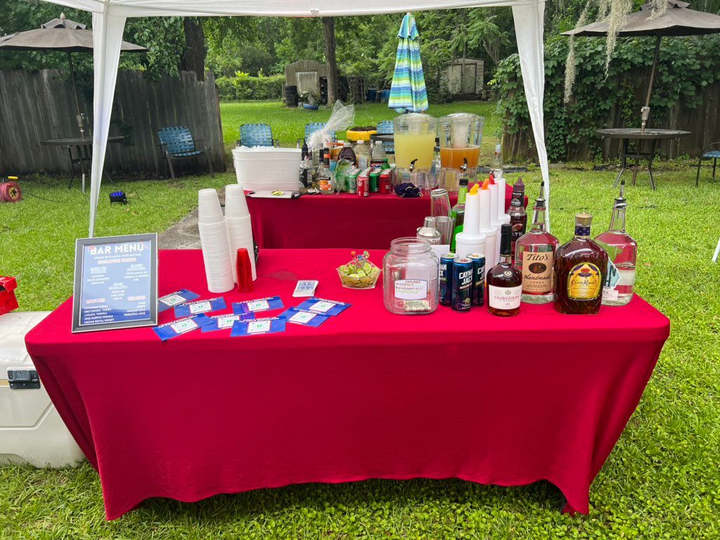 My full set up for an outdoor graduation party I w