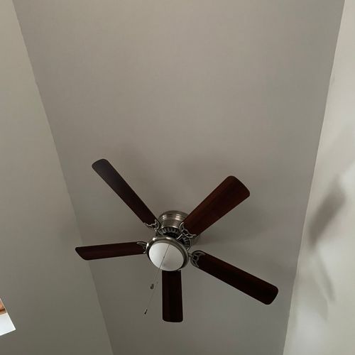 Two 6in high hats and ceiling fan installation 