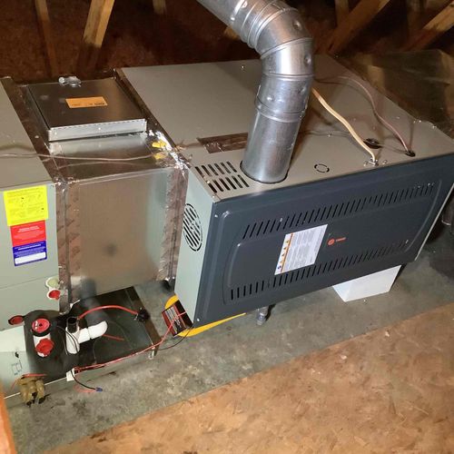 One of our HVAC installations in a customer's atti