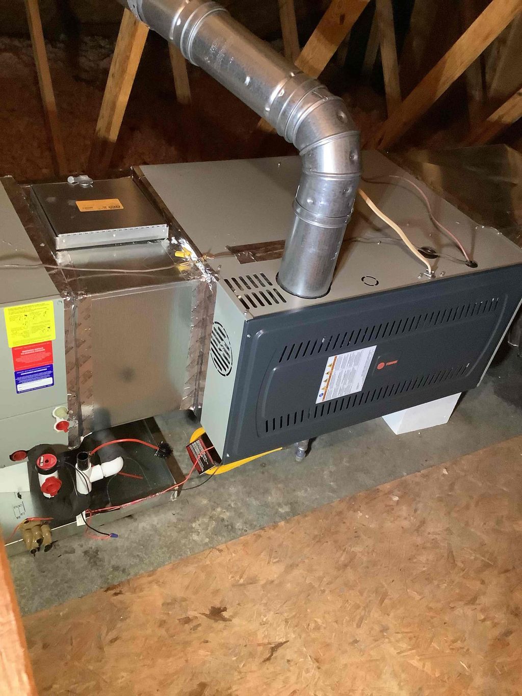 One of our HVAC installations in a customer's atti